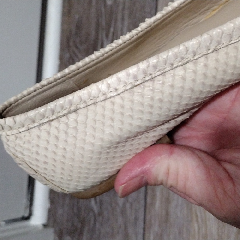 Talbots Cream Python Leather Flats. Mint Conditio… - image 5